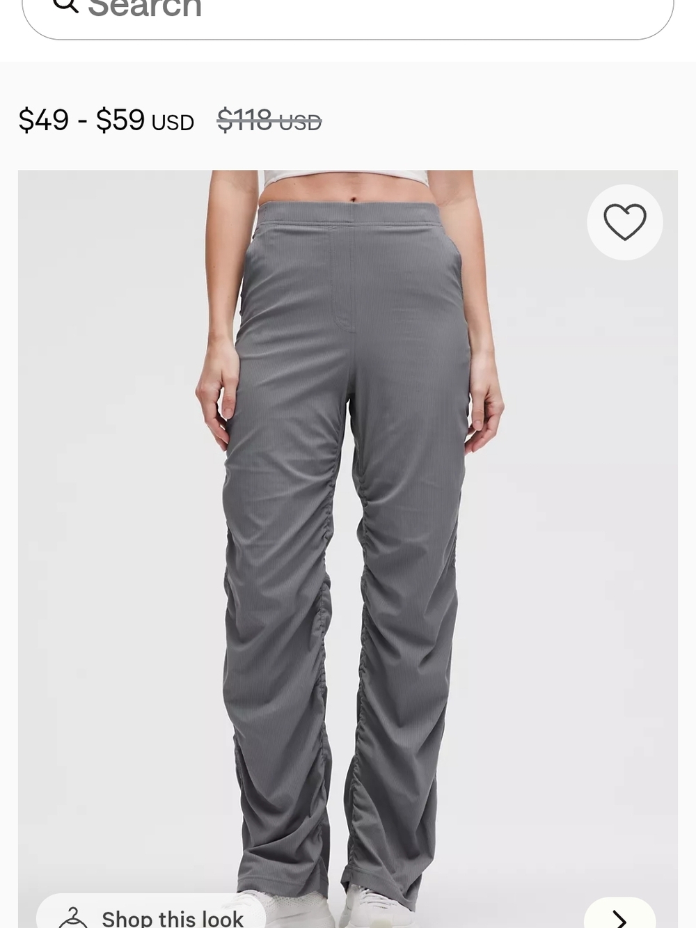 NWT Lululemon Dance Studio Slim Fit.  Solar Gray.  Sz Large.